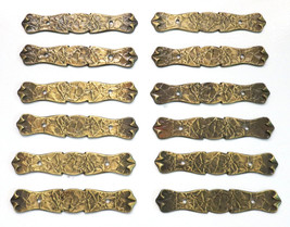 Lot 12 x Vintage Amerock 176A-1 Brass Drawer Cabinet Pull Handle Backplates - $34.05