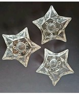 Vintage Trio of Hazel ATLAS 5 point Star Shaped Pressed Clear Glass Cand... - $464.34 MXN