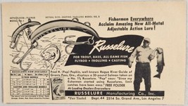 1949 Print Ad Russelure Fishing Lures Trout &amp; Bass Fly &amp; Casting Los Ang... - £8.63 GBP
