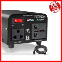 Compact 500W Voltage Converter Transformer - 300W Continuous for Global ... - $966.56 MXN
