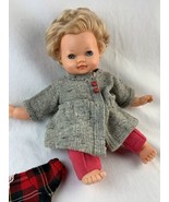 Vtg Cloth Vinyl DOLL Unmarked 14” Tall With Clothing 1960s 1970s - $48.50