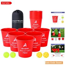 Durable Outdoor Yard Pong Set with 12 Buckets &amp; Carry Bag for Memorable ... - $72.22