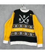 Barstool Sports Mens Black Yellow Long Sleeve Crew Neck Pullover Sweater... - £23.38 GBP