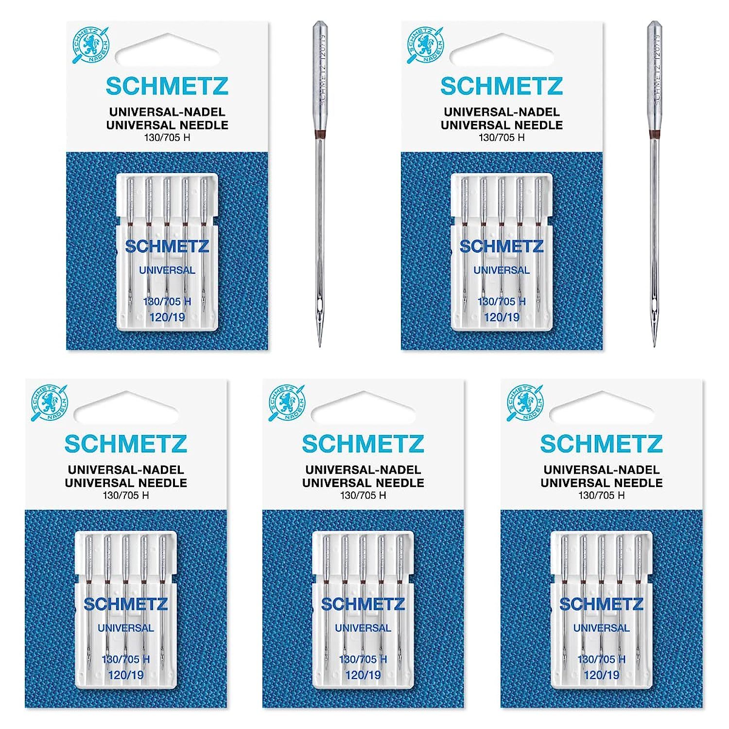 25 Schmetz Universal Sewing Machine Needles 130/705H 15x1H Size 120/19 - $36.65