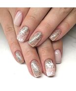 24 Pcs Medium Christmas Press-on Nails Glossy Design Square with Glue - $4.36 CAD