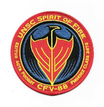 Halo Game Unsc Spirit Of Fire CFV-88 Logo 4&quot; Wide Embroidered Patch New Unused - £6.15 GBP