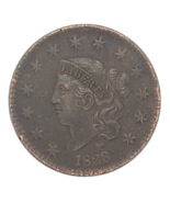 1833 1C Large Cent Fine Condition, XF in Wear, Slightly Porous, Brown Color - €65,07 EUR