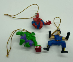 2003 miniature Hulk Spiderman Marvel ornaments Christmas - £8.78 GBP