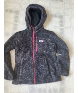 32 Degrees Kids Black with Pink Accents Full Zip Sherpa Hooded Jacket Si... - £14.45 GBP