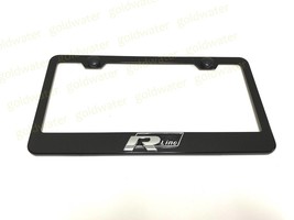 3D Blk R LINE Emblem Black Powder Coated Metal License Plate Frame Atlas... - $23.10