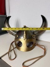 Metal Viking Helmet With Horns Medieval Renaissance Warrior Dragon  - £118.30 GBP