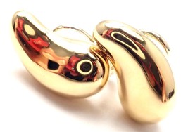Authentic! Tiffany &amp; Co Elsa Peretti 18k Yellow Gold Large Bean Earrings - £2,064.24 GBP