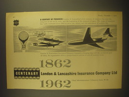 1962 London &amp; Lancashire Insurance Ad - A century of progress - £14.90 GBP