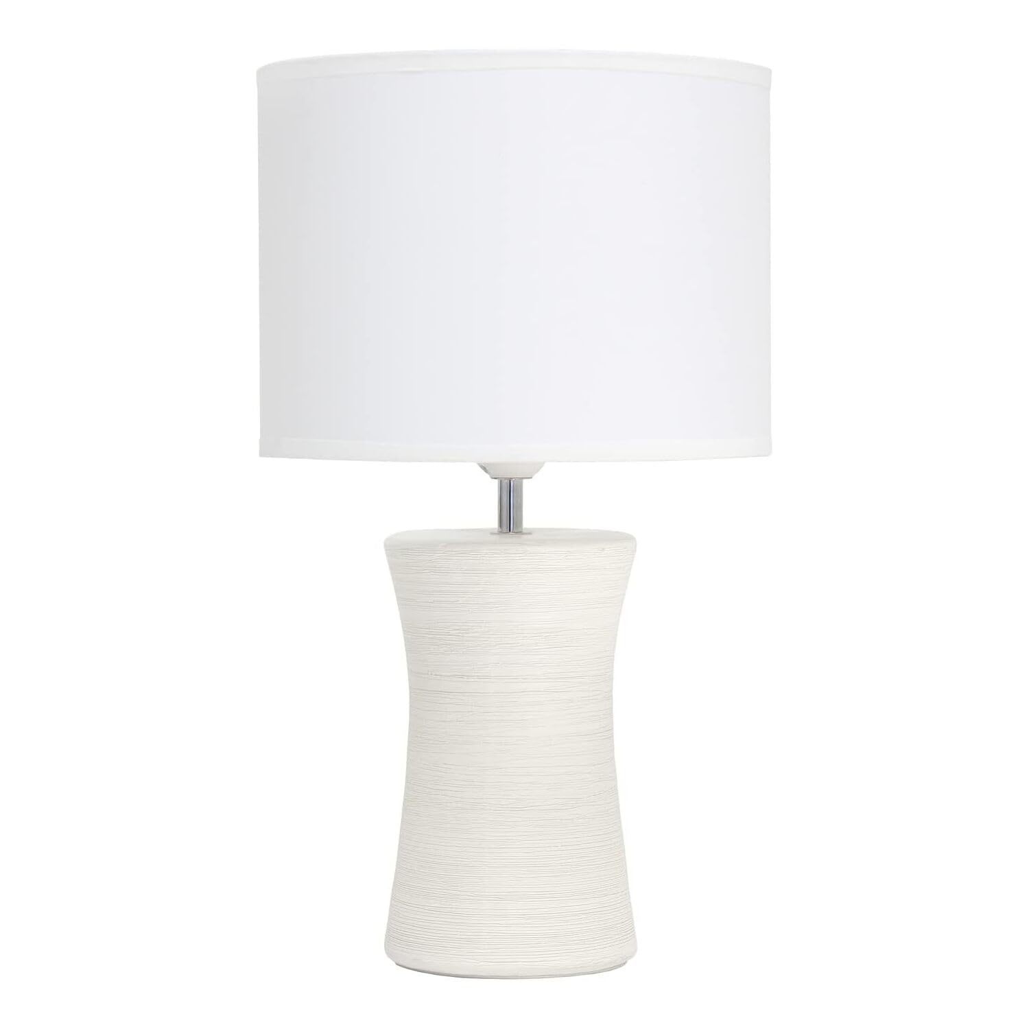 Simple Designs LT2099-OFF Ceramic Hourglass Table Lamp, Off White
