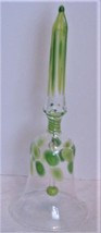 RARE Green/Clear Glass Bell Green Enamel on Bell - £39.90 GBP