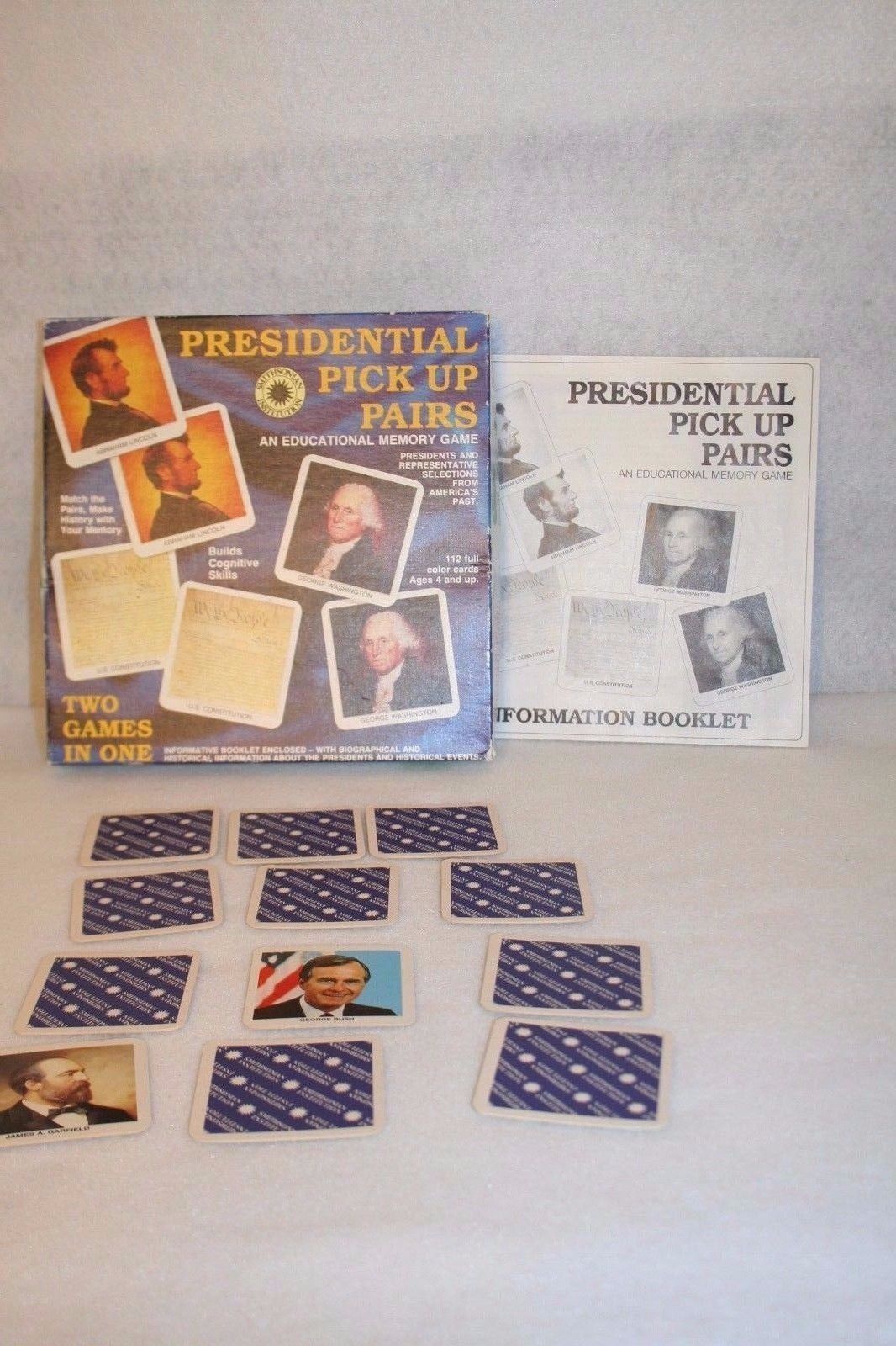 Smithsonian Presidential Pickup Pairs Educational Game Replacement cards&booklet - $74.95