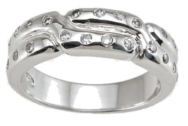 0.25 CT Sterling Silver Rhodium Finish CZ Pave Anniversary Band - £35.70 GBP