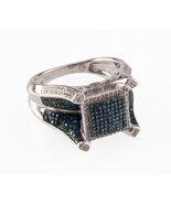JTV Sterlingsilber Blauer Samt Mikropave Diamantring .50 CTW Größe 8.5 - €392,85 EUR