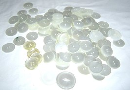  White Pearlized Large Acrylic Plastic Buttons 127 Buttons Mixed lot - $22.99