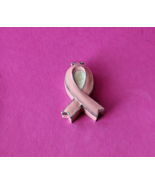 Monet  Silvertone Enamel Pink Ribbon Trinket Box  Breast Cancer Awareness - £14.52 GBP