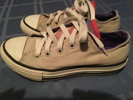 Converse All Star shoes Size 12.5 gray sneakers tennis lace ruffled tong... - $22.99