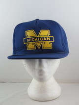 Michigan Wolverines Hat (VTG) - Screened Big M Graphic - Adult Snapback - £38.31 GBP