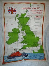 LifeBoat Chart Of Great Britain And Ireland Linen Tea Towel By Ulster - £8.67 GBP