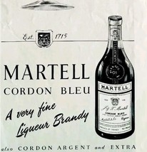 1952 Martell Cordon Bleu Cognac Advertisement Distillery Sphere UK Impor... - $19.99