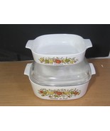 2 Corning Ware SPICE OF LIFE Casseroles  a) 4Qt,  A-5-B  w/ Lid b) 1.5 Q... - $74.25