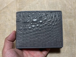 Genuine Gray Alligator Crocodile Skin Bifold Leather Men Wallets 010 - £33.66 GBP