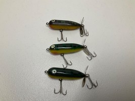 Lot Of 3 Vintage Heddon Baby Torpedo Fishing Lures 2.5” Long - £25.24 GBP