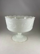 EO Brody M6000 White Milk Glass Compote Candy Dish Decorative Bowl Made in USA - £7.47 GBP