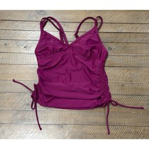 Athleta Shirred Tankini Raspberry Ruched Sides Wired Bra Swim - Women’s 32 D/DD - $22.44