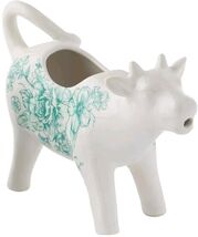 Pioneer Woman ~ AGATHA ~ Stoneware ~ Cow Shaped Creamer ~ GREEN Floral - $40.00
