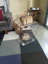 Acrylic side table 14&quot; x 13&quot; x 22&quot; tall 3/4&quot; thick - $325.00