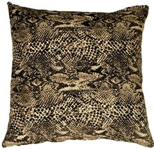 Snake Print Cotton Large Throw Pillow, with Polyfill Insert - £19.89 GBP