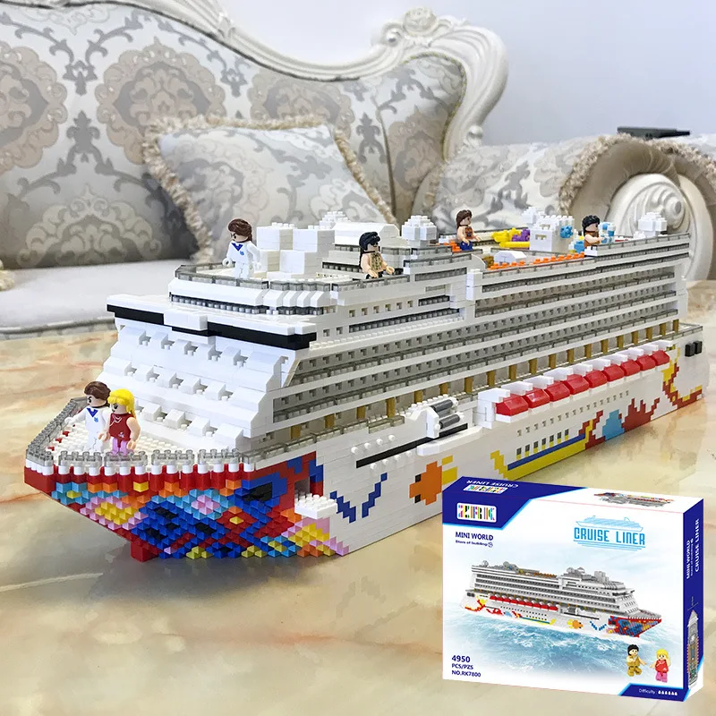 4950pcs Challenge ZRK Mini Blocks Cruise Ship Model Building Bricks Boat Lin - £89.26 GBP