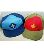 Boy Scouts Cub Scouts Webelos Snapback Hats Olive Red Blue Lot Of Two - £19.32 GBP