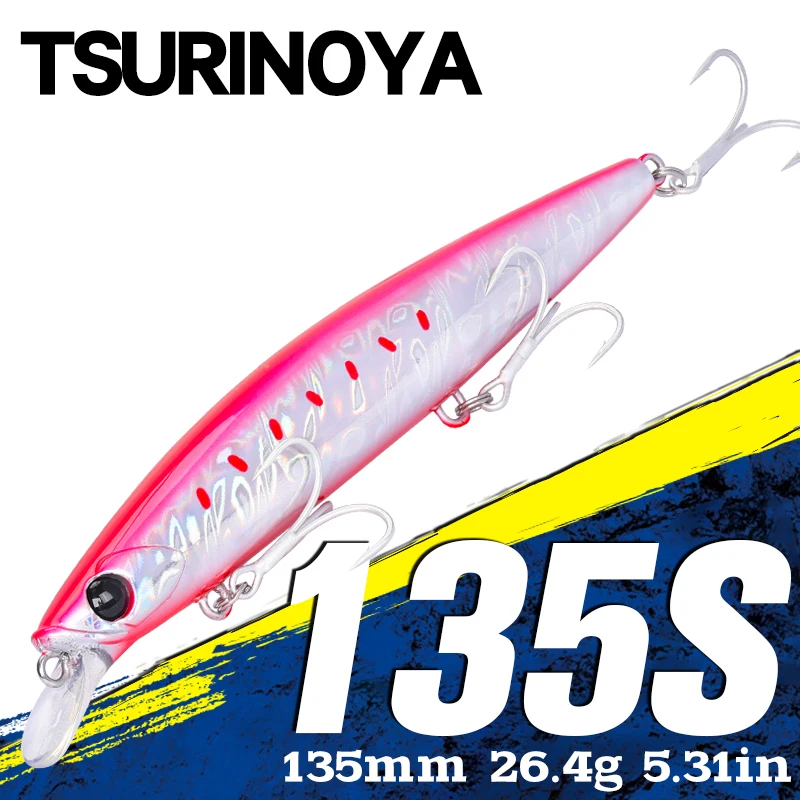 Sporting TSURINOYA 135S Long Casting Sinking Minnow 135mm 26.4g BAYONET Fishing  - £25.48 GBP