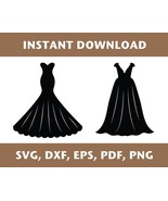 Wedding dress svg, evening dress svg, wedding dress dxf, wedding dress p... - $1.49
