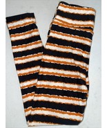NWT LuLaRoe Kids S/M (2-8) Black Orange White Striped Halloween Leggings - $14.84
