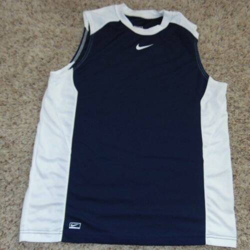 Primary image for Boys Tank Top Nike Performance Blue & White Sleeveless Crew Athletic Shirt-sz XL