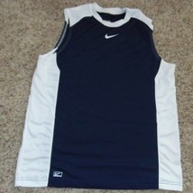 Boys Tank Top Nike Performance Blue &amp; White Sleeveless Crew Athletic Shirt-sz XL - £11.87 GBP