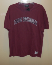 True Religion Ivy League Short Sleeve Tee T-Shirt Mens Size XL Burgundy New - £22.39 GBP