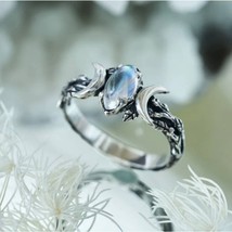 Vintage Triple Moon Crescent Band Moonlight Desing Ring  Size 6 - £19.58 GBP