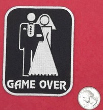 Game Over = Marriage Iron On Embroidered Patch 3&quot; X 3 3/4&quot; - £3.78 GBP