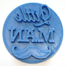 Little Man Words With Mustache Baby Shower Cookie Stamp Embosser USA PR4002 - $2.99