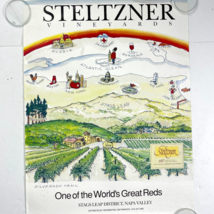 Steltzner Vineyards 1987 Cab Stags Leap Napa Valley Vtg Poster World Map 16x22 - £115.24 GBP