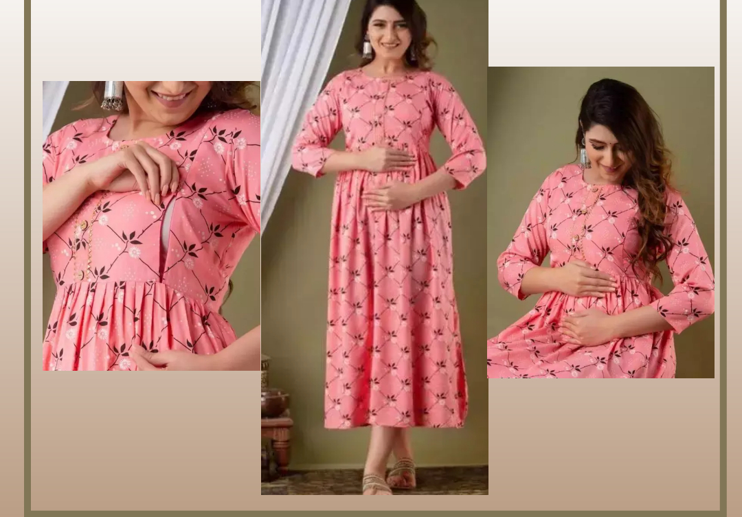 Attractive Pregnant / Maternity Women Kurti Gown Suit Easy baby Feeding ... - $35.09+