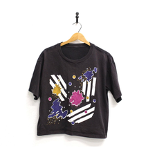 Vintage Abstract Design Crop Top T Shirt XL - $31.93
